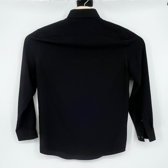 J. Ferrar Dress Shirt Mens Medium 15-15.5 Black Stretch Slim Fit Long Sleeve - Picture 4 of 10